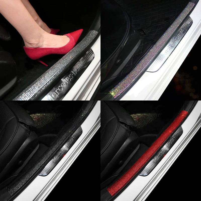 

Wide 5cm Diamond Car Sticker Auto Multi-Function Threshold Protective Sticker Rhinestone Tape Car Scratch-Resistant Protection