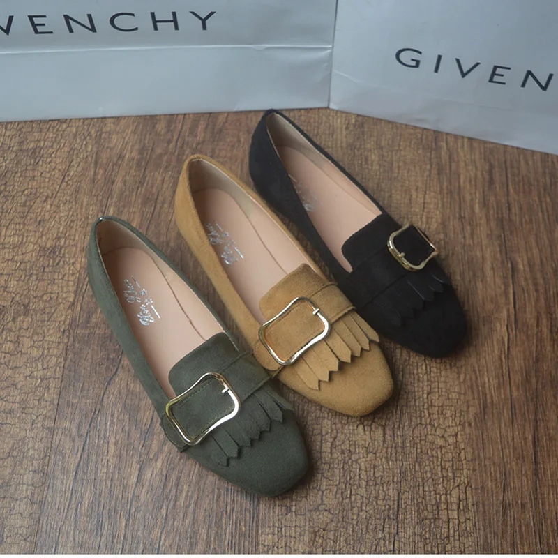 

Туфли женские на плоской подошве, из флока, без застежки, размеры 31-