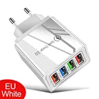 4-портовый USB-адаптер, зарядная станция с вилкой для iPhone 12, 11 Pro MaxX87, Pad, Samsung с вилкой Стандарта США, ЕС, Великобритании