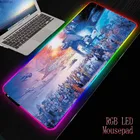 Большой игровой коврик для мыши XGZ RGB, геймерская клавиатура с фиксируемой кромкой, коврик для мыши светодиодный светильник, USB Проводная мышь, мыши 7 ослепляющих цветов XXL