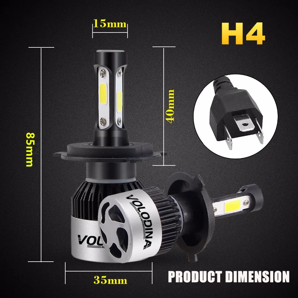 

Volodina H7 LED Car Headlight H11 H1 H4 LED bulbs HB4 HB3 9005 9006 led headlights car lamp 80W 6000K Increase brightness 300%
