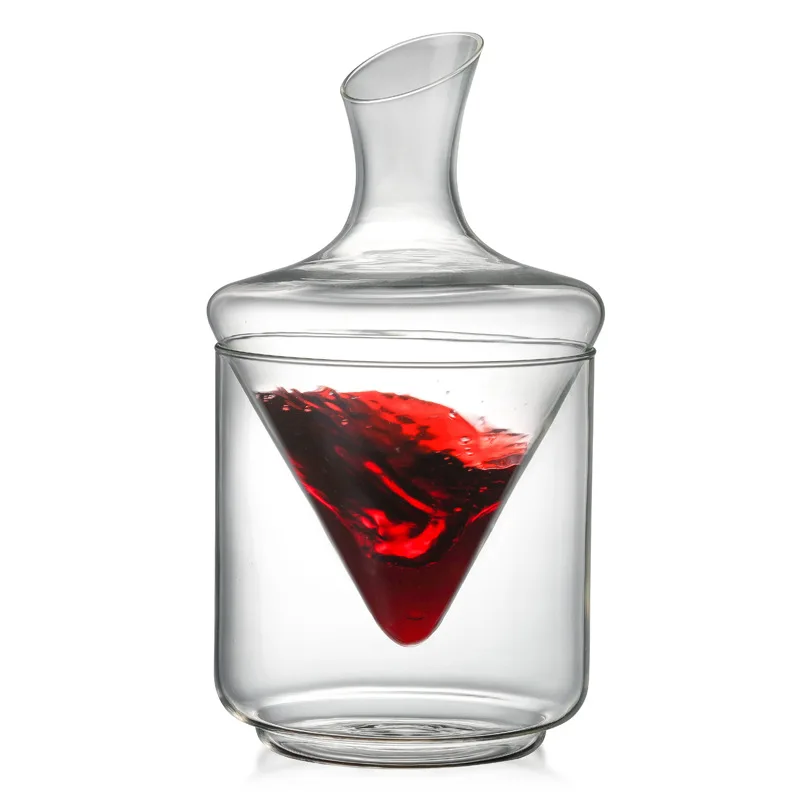 

Ice bucket decanter glass bar decanter set oblique mouth pyramid waterfall red wine pouring glass