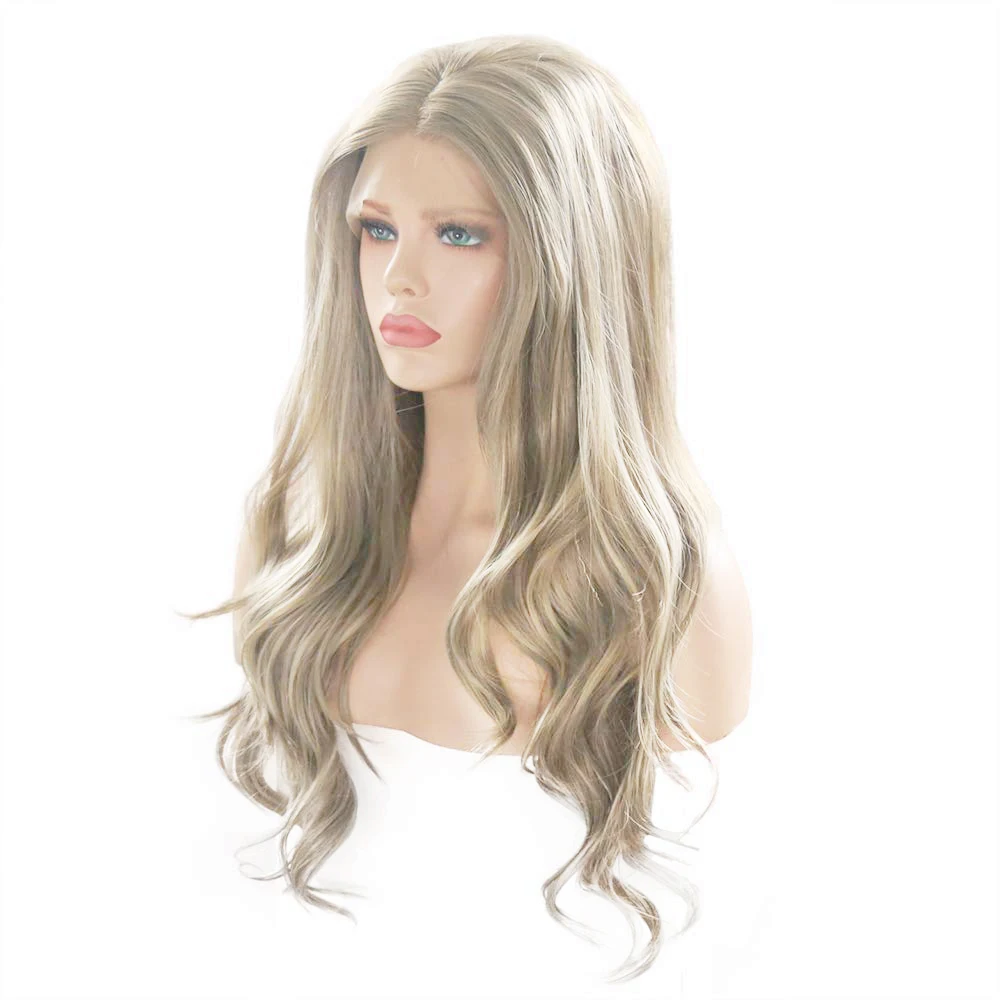 RONGDUOYI длинные объемные волнистые термостойкие синтетические волосы на кружеве