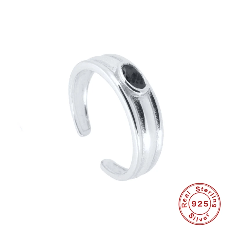 ROXI модные открытые кольца с черным Цирконом для женщин и мужчин на палец