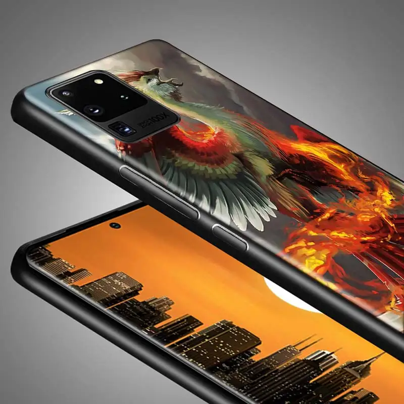 

Silicone Cover Beautiful phoenix for Samsung S20 Ultra Plus A91 A81 A71 A51 5G A41 A31 A21 A21S A11 A01 Phone Case
