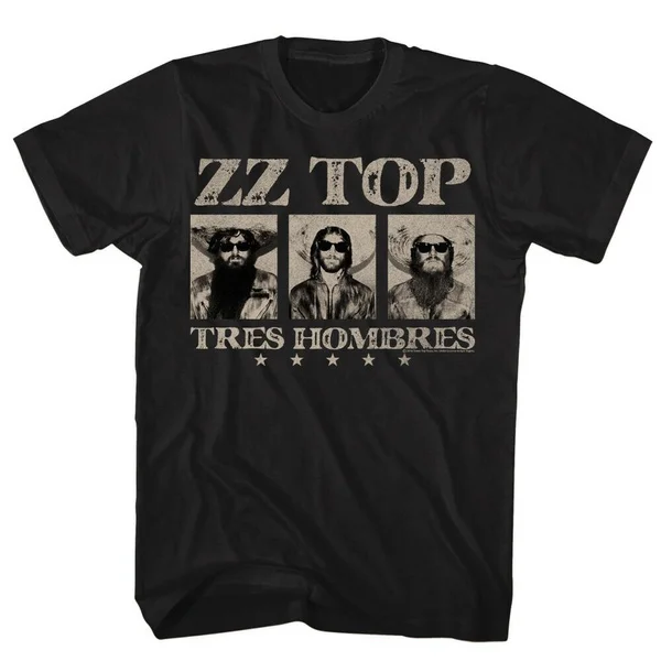 

ZZ Top Rock Band Music Group Tres Hombres Adult American Classics T-Shirt Tee