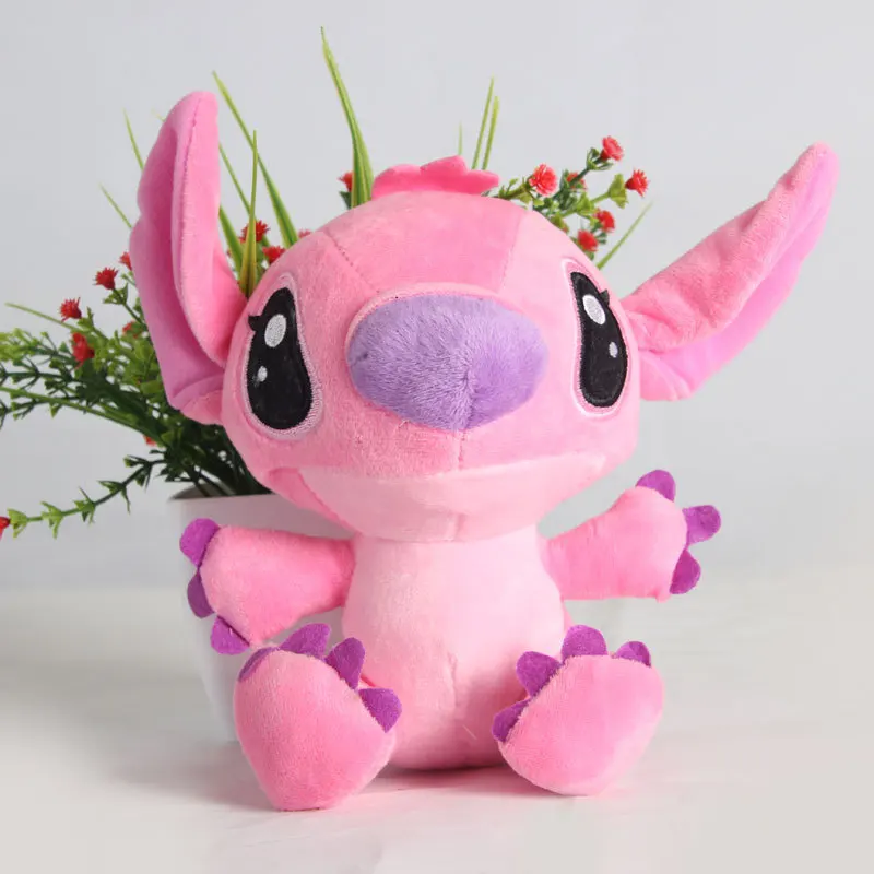 Высокое качество 20 см/24 см Kawaii Ститч плюшевые игрушки куклы аниме Лило и Ститч плюшевые игрушки для детей подарок на день рождения - Цвет: Style B-20cm Pink