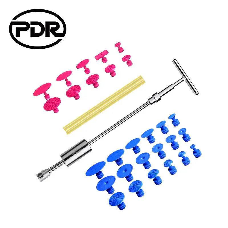 barato Fly5d Conjunto De Ferramentas Pdr Martelo Reverso Paintless Corpo Do Carro Dent Repair Tool Extrator Martelo Deslizante Cola Guias Ventosa Remover Dente