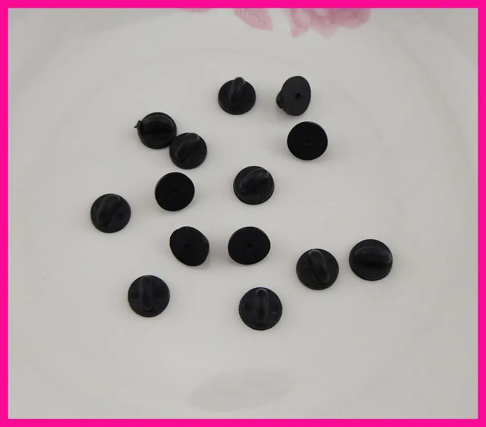 100PCS 1.1cm Black Plastic Butterfly Clip Brooches Badges as pin back for badges DIY jewelry ornament stuff wholesale | Украшения и