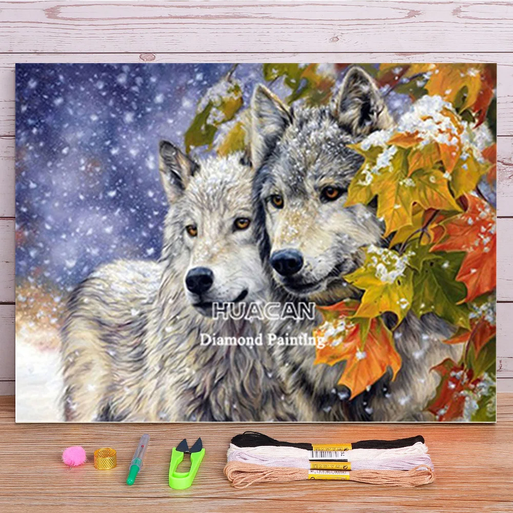 

Водорастворимый холст с принтом волка снега животных 11CT вышивка крестиком полный комплект DIY Вышивка DMC нитки рукоделие Вязание распродажа