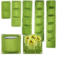 1 6 bags wall mounted hanging planting bag vertical flat bottomed round bottomed green flower pots garden balcony home supply