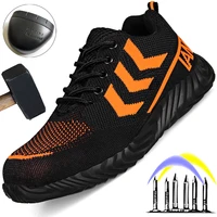 male new indestructible shoes breathable safety shoes work sneakers comfort work protective shoes puncture proof safety boots