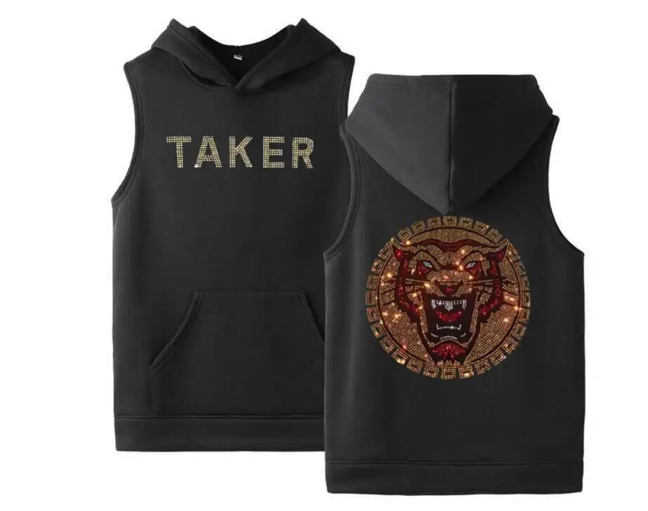 

Man Hoodies Men's Vest With Hat Sweatshirts Men Clothing Sweatshirt men's Brand Diamond stone