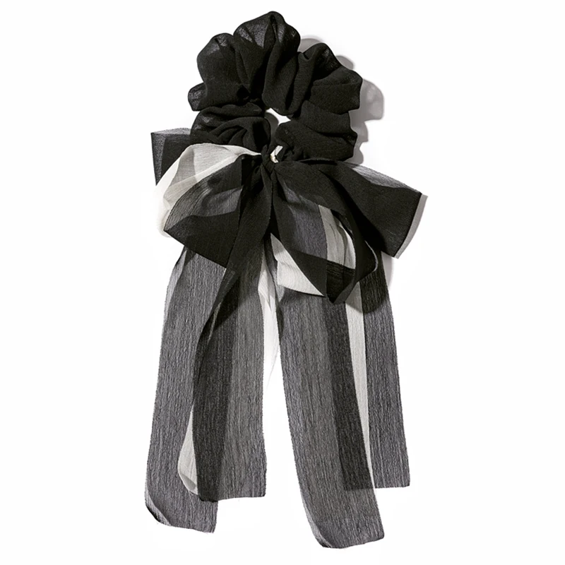 

New Chiffon Women Hair Scrunchies Bows Ponytail Holder Hairbands Bow Knot Scrunchy Girls Hair ties Hair Accessories Gift