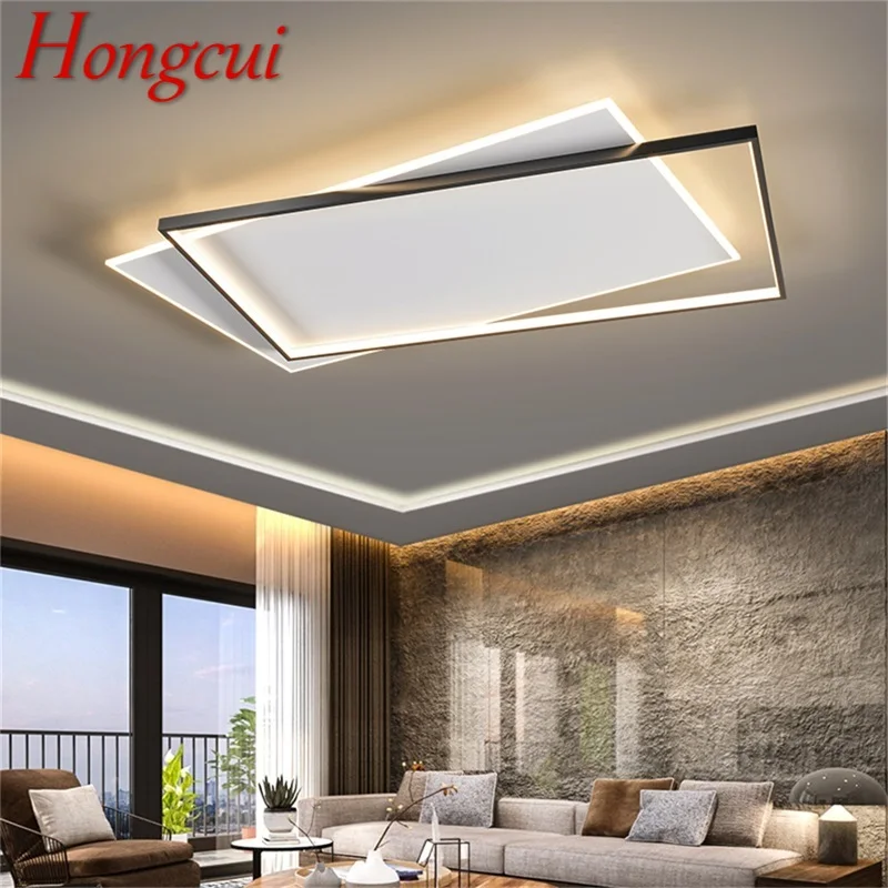 

Hongcui Nordic Ceiling Light Contemporary Rectangle Lamp Fixtures LED 3 Colors Home For Living Dining Room
