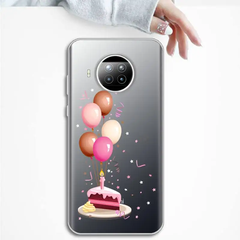 

Love Heart Balloon Fundas Phone Case Transparent for Xiaomi Redmi note 10 t 8 9 pro lite 11