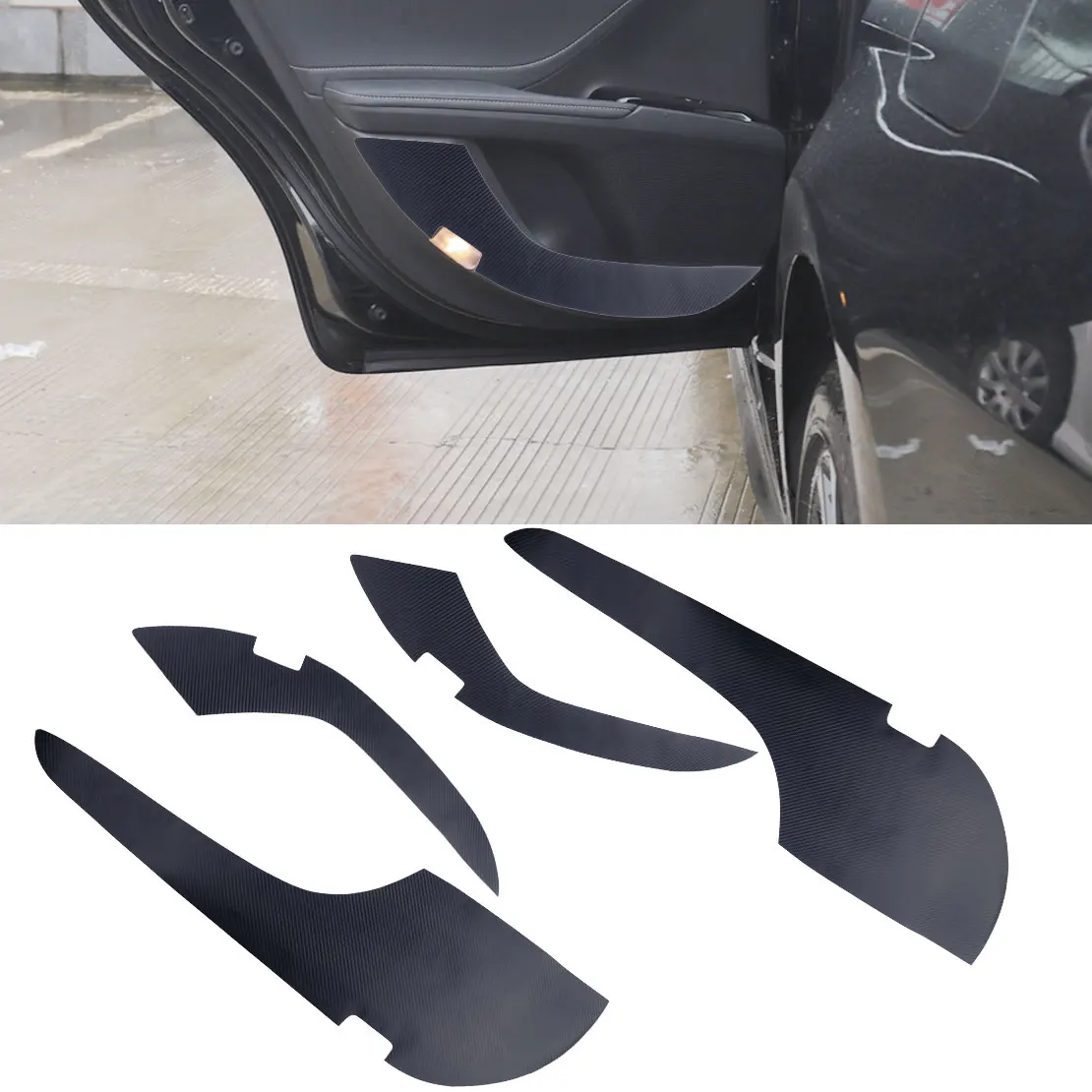 CITALL 4 шт. углеродное волокно двери автомобиля анти-удар защитная наклейка крышка