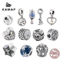 kamaf 925 sterling silver european charm big hole beads ladies bracelet necklace pendant positioning buckle diy original jewelry
