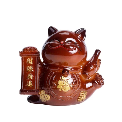 Украшения для чая с изображением кошки на удачу меняющие цвет Креативные