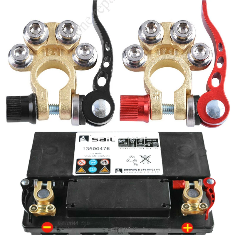 

1 Pair Car Quick Disconnect Battery Main Cable Post Terminal Shut-Off Connectors 12v 6v 24v Boat Race UTV Tractor Accessories