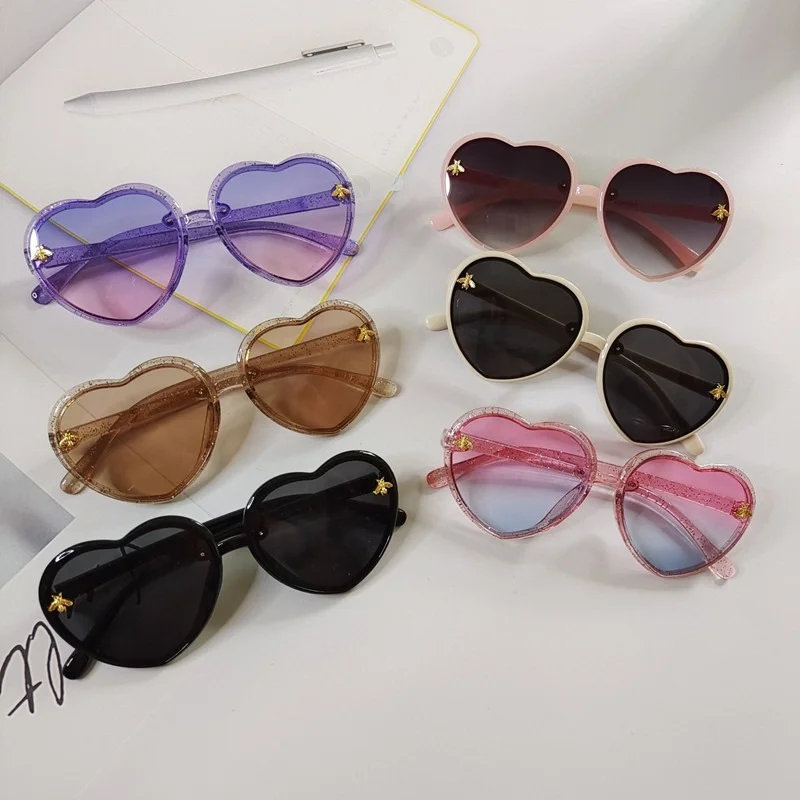 

HKNA 2022 солнцезащитные очки в форме сердца, Детские ретро Мультяшные солнцезащитные очки, Детские милые розовые очки для девочек/мальчиков, д...