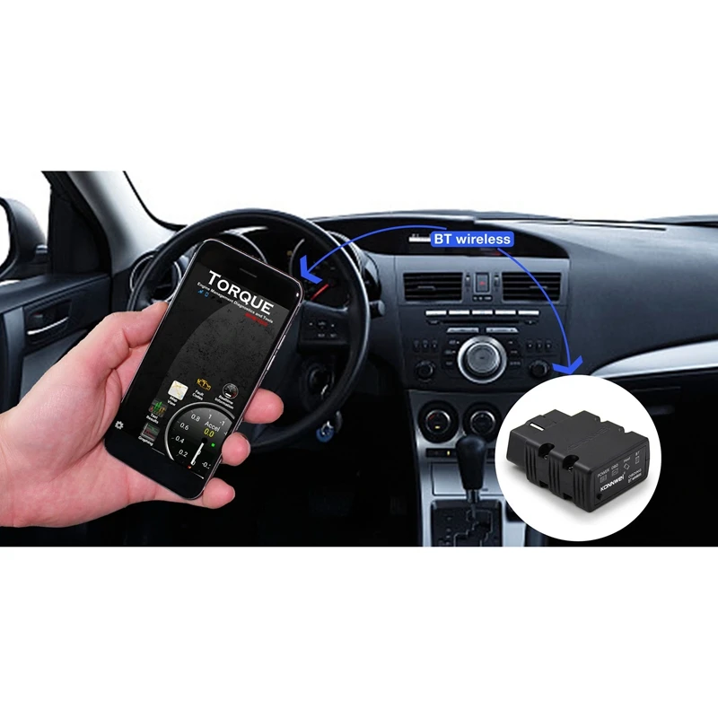 

KONNWEI Code Reader Bluetooth KW902 OBD2 V1.5 Automotive Scanner Car On-Board Diagnostic Multifunctional for Android