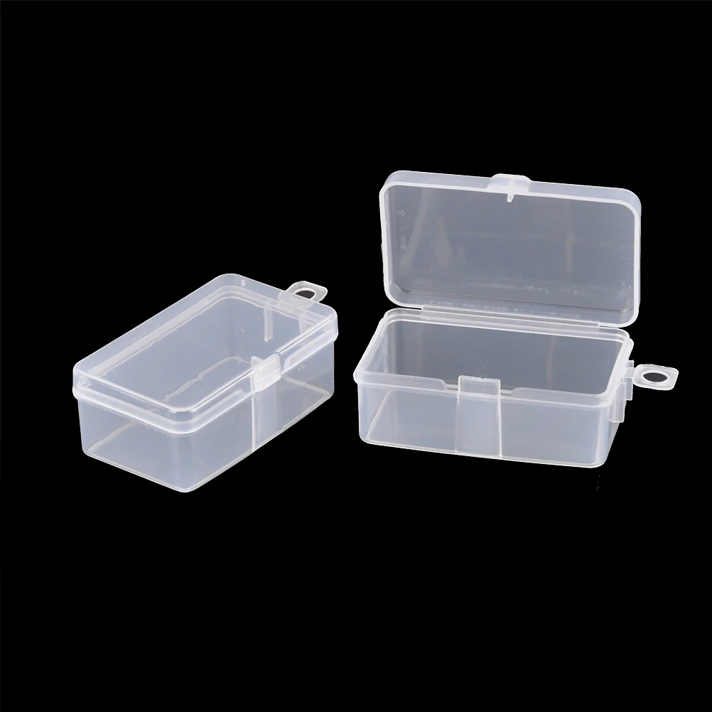 

2pcs/lot Transparent Toolbox Electronic Plastic Parts Container Tool Box Sewing Fish Hook Component Storage Box 6.9*3.9*2.6cm