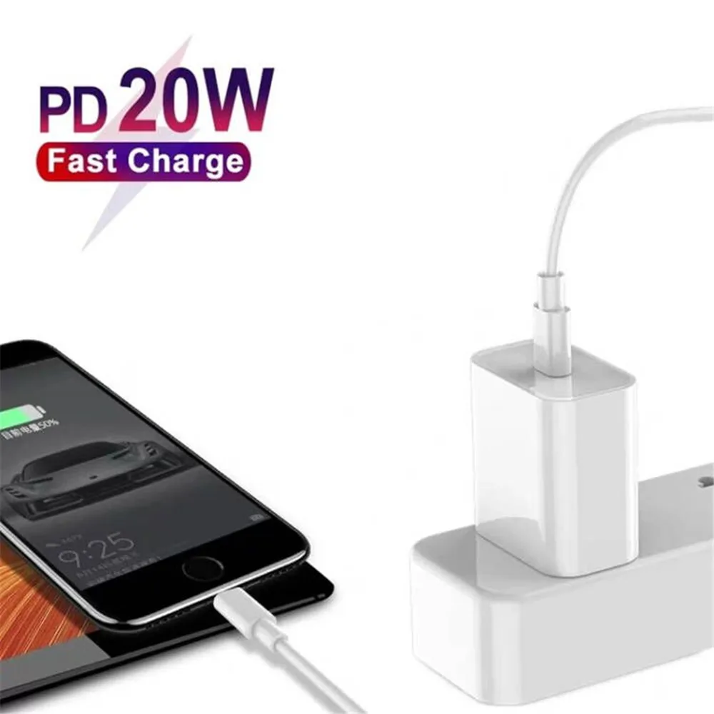 20W USB-C Output PD Fast Charger for iPhone 11 12 Pro XS Max X XR 8 Plus iPad Charging EU/US Power Adapter USB Cable | Мобильные