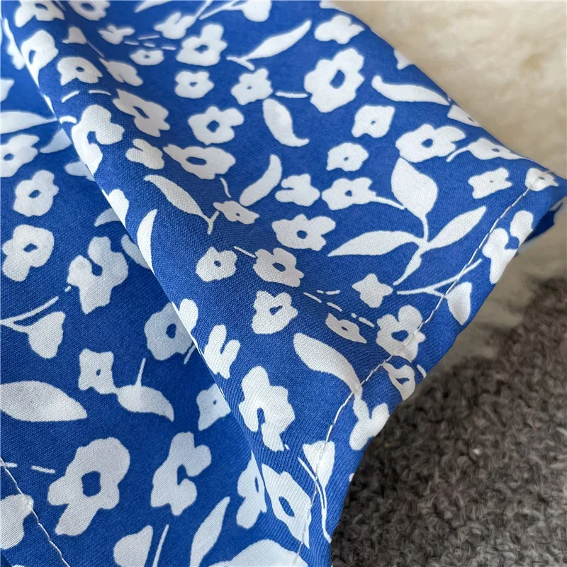 

UuLuTonica Summer Spring Floral Square Neck Puff Sleeve Elegant Midi A-line High Waist Women Female Ladies Dress