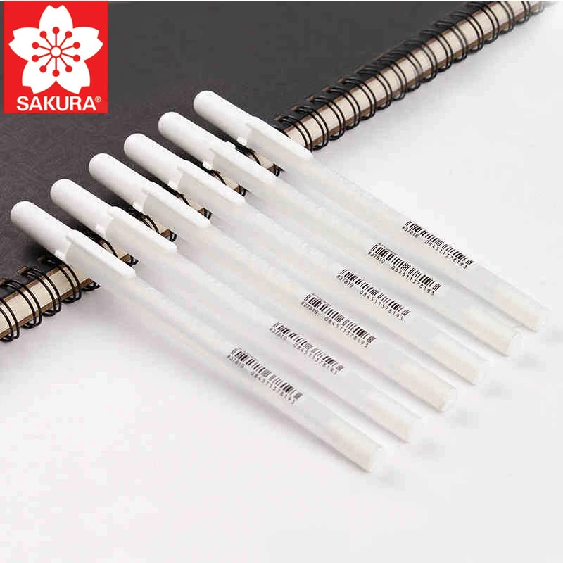 

SAKURA 8mm Professional White Highlight Signature Pen Hand-painted Design White Line Pen Color Cardboard Stroke Pen White Paint