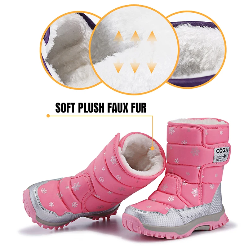 Зимняя обувь теплые плюшевые ботинки для девочек детская повседневная уличные