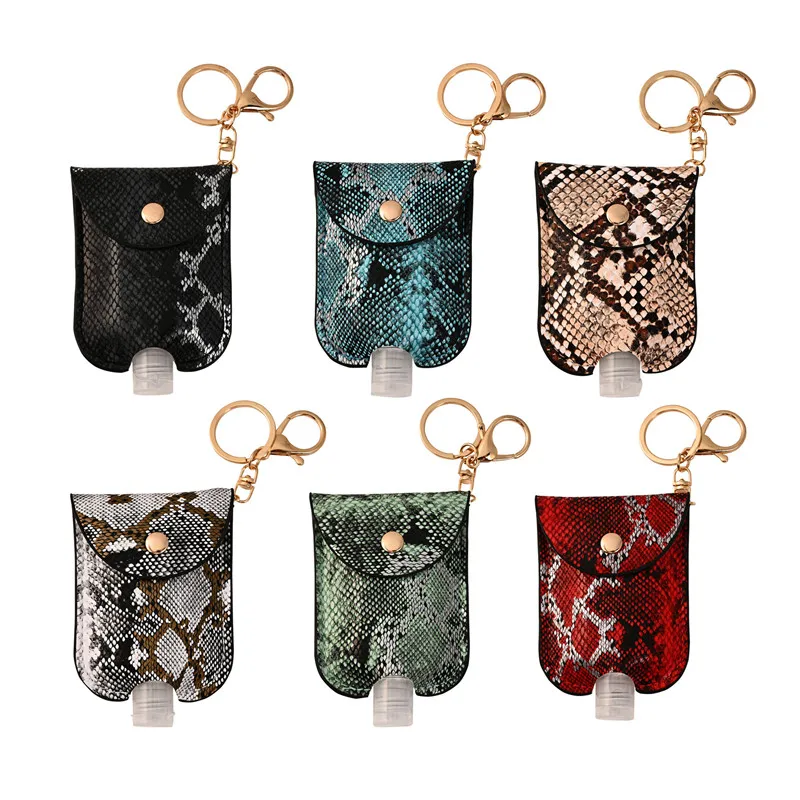 

Sanitizer Containers Travel Reusable Carrier Cap Leather Refillable Holder Hand Bottle Flip Snake 30ml Pattern