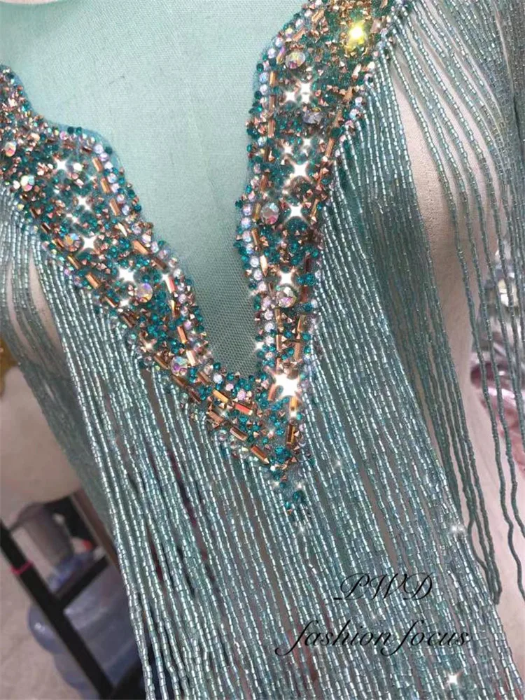 Небесно голубое золото кружевная отделка жемчужная лента коричная с бахромой