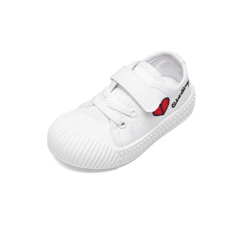 

Soft-soled Campus Biscuit Caddy Shoes White Shoes, Boys' Indoor Spring and Autumn Canvas Rubber Cotton Fabric Unisex Print RANMO