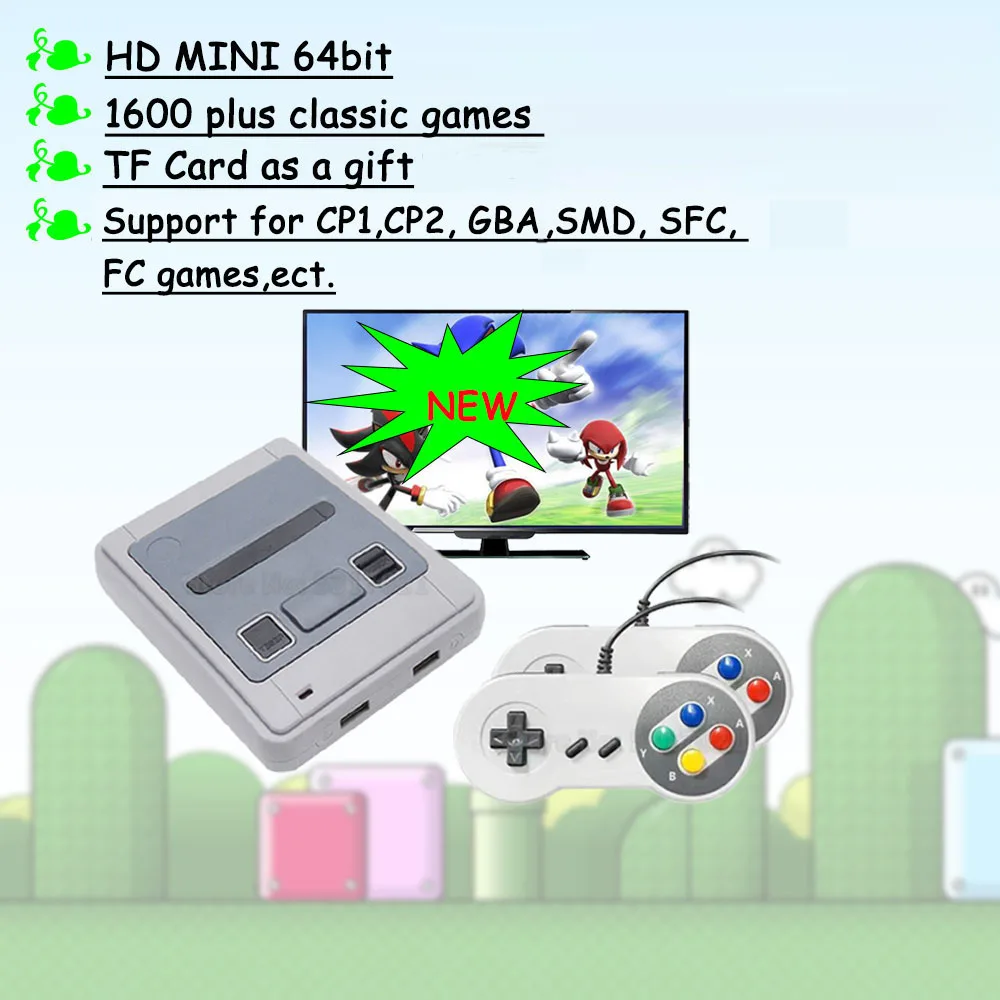 64 бит ретро мини Супер Классическая HD ТВ Видео игровая консоль проводной