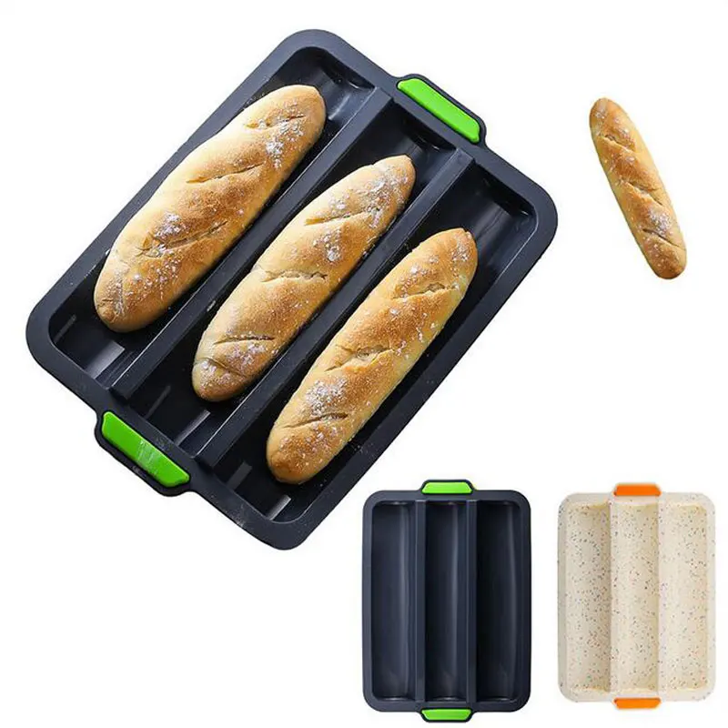 

Silicone Baking Tray Bakeware Non-stick Mold Styles For Baking French-Bread Breadstick Bread Roll Bakery Cake Mold Tools