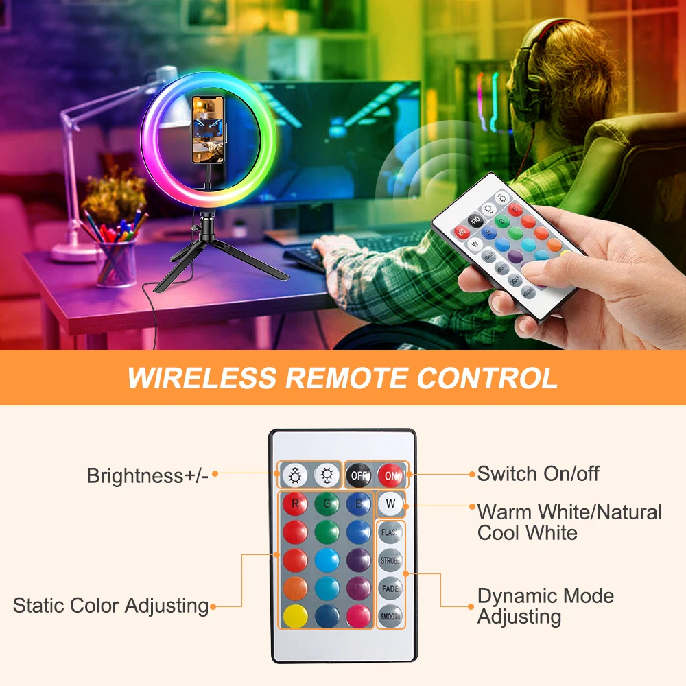 Светосветильник кольцо профессиональное с дистанционным управлением