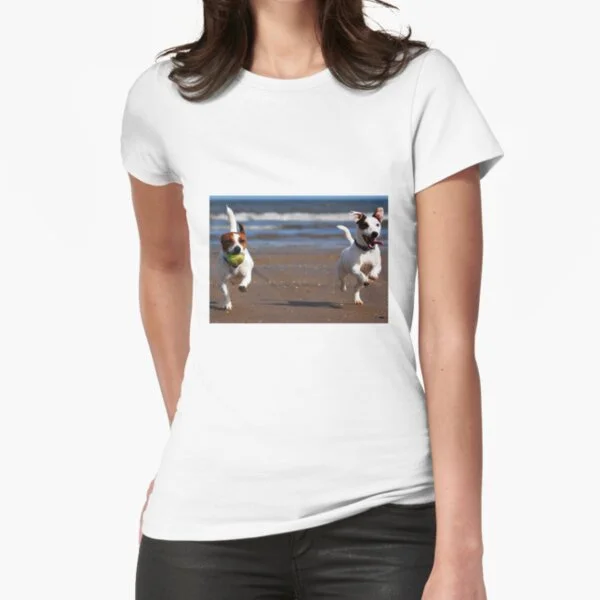 

Tarrier Pair Brown Running On Beach T-Shirt Print Top