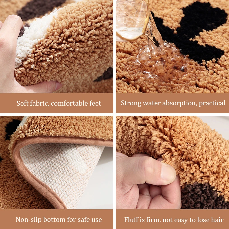 RFWCAK мультяшный Кот коврик для входной двери ванной нескользящий туалета