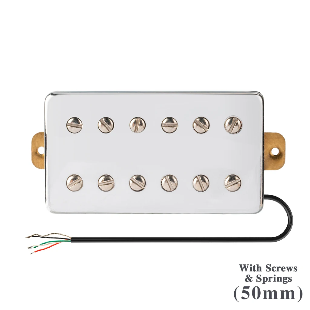 

NAOMI Humbucker Double Coil Pickups Neck 50mm Compatible with LP Style Electric Guitar for Guitar Parts Replacement Chrome