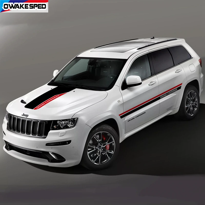 Наклейки на капот автомобиля из углеродного волокна для Jeep Grand Cherokee TRACKHAWK SRT8 WK WH