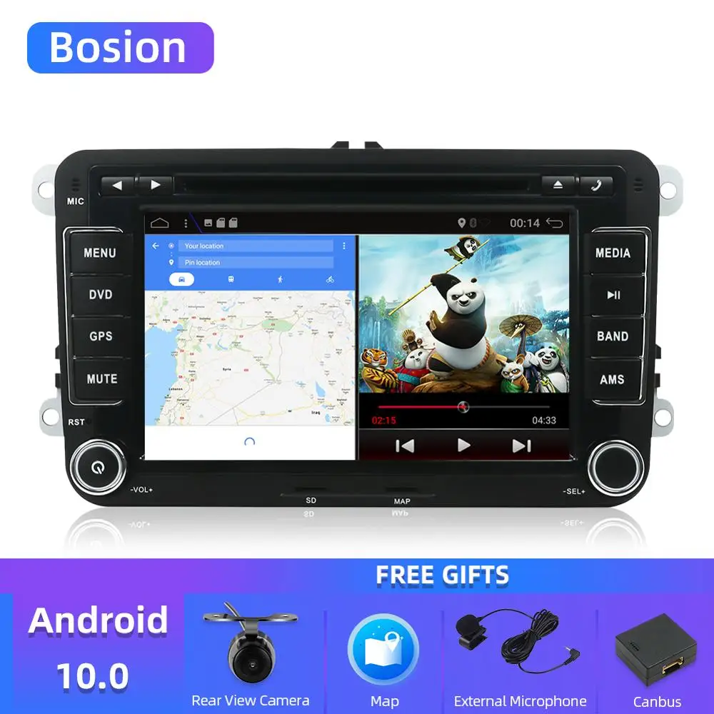 Автомагнитола 2 din android 10 0 DVD GPS навигация для Volkswagen VW Caddy Golf Jetta Polo Sedan Touran Passat EOS 3G +