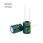 Алюминиевый электролитический конденсатор, 50 шт.лот, 50 В220 мкФ Ф, 50 В220 мкФ Ф, электролитический конденсатор, размер 10*13 мм, разъем 50 в, 220 мкФ Ф