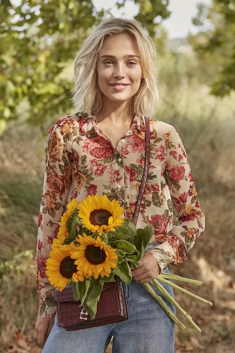 Женская шифоновая блузка с длинным рукавом осенняя zora женские блузки и