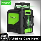 Лазерный уровень Huepar, самонивелирующийся зеленый луч, ручные режимы, покрытие 360 , горизонтальная линия с одной вертикальной линией