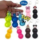 Kawaii диснеевские игрушки-антистресс с простым затемнением, брелок для снятия стресса с Микки-стежком, поп пуш-пузырьки, сенсорные игрушки для снятия стресса
