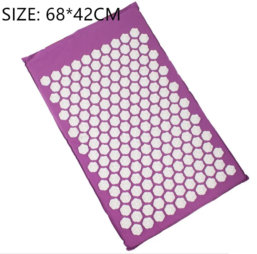 lotus purple Фитнес йога коврик с шипами Лотос Акупунктура Массажный коврик кровать Пилатес лен хлопок Массажер для йоги подушка для шеи и спины облегчение боли - Цвет: lotus purple
