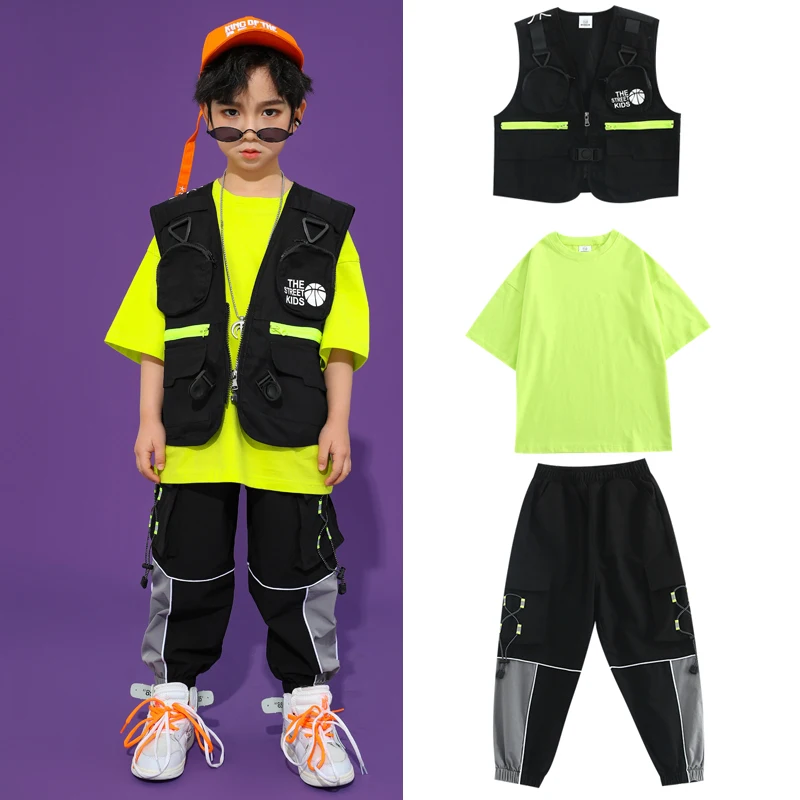 

Детские костюмы для джазовых танцев, спортивная одежда в стиле хип-хоп для мальчиков и девочек, сценическая одежда для бальных танцев DQS5009