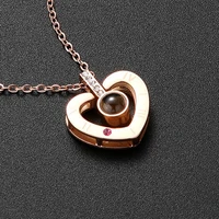 korean version new alloy fashion love memory projection necklace temperament was thin clavicle chain female pendant jewelry