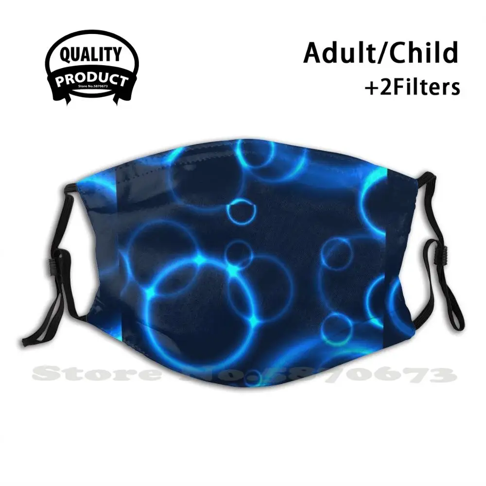 

Deep Water Blue Fashion Mouth Masks Filter Adult Kids Face Mask Blue Dust Explosion Glitter Glow In The Dark Light Neon Glitter
